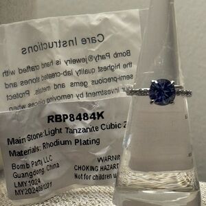 Light Tanzanite Cubic Zirconia Ring